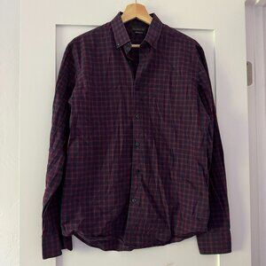 EUC Zara Black Tag Gingham Print Button Down